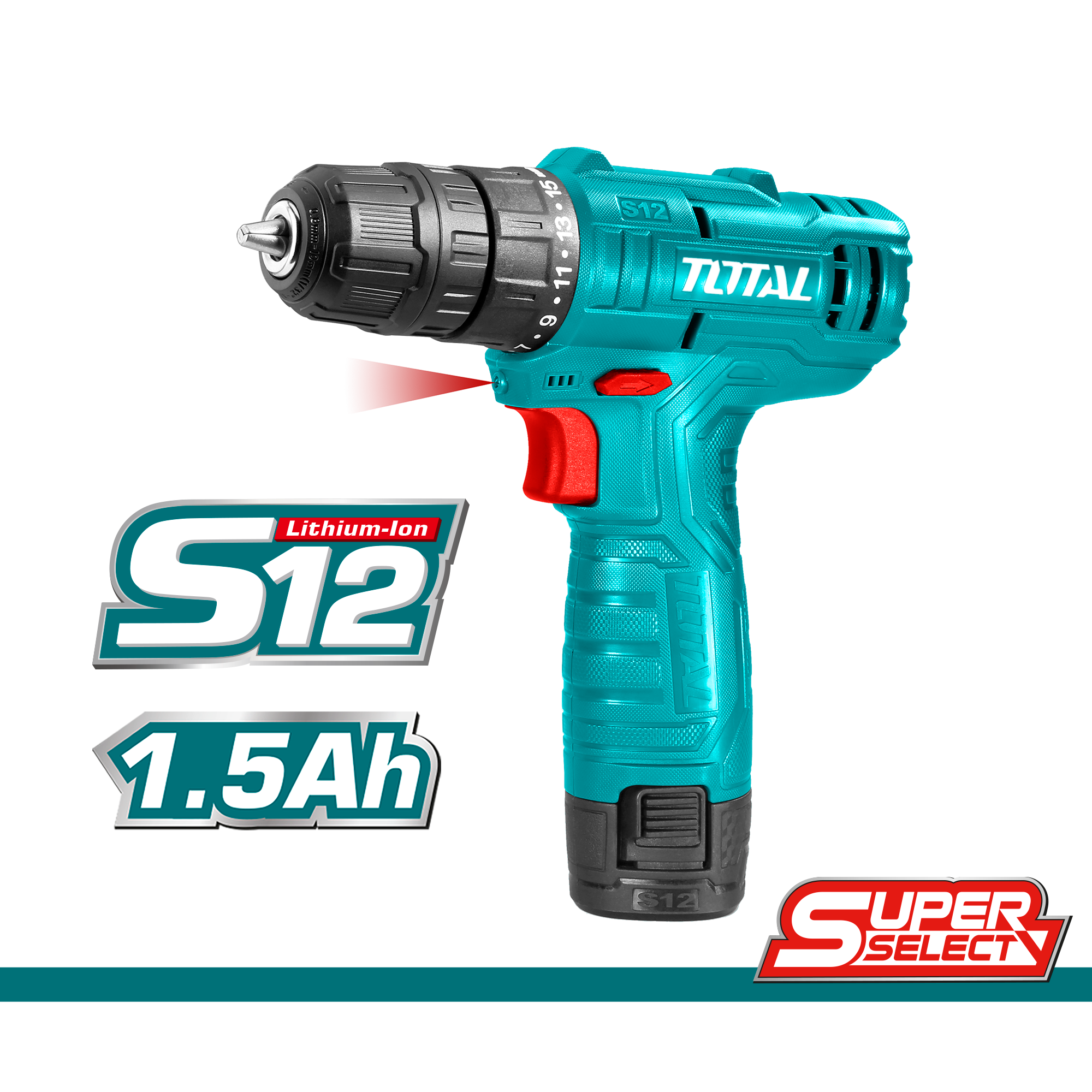 Taladro inalámbrico 3/8 (10MM) 12V super TOTAL - Total Tools