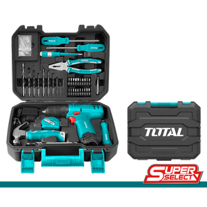 Taladro inalambrico 12V +  herramientas 81pzas TOTAL - Total Tools