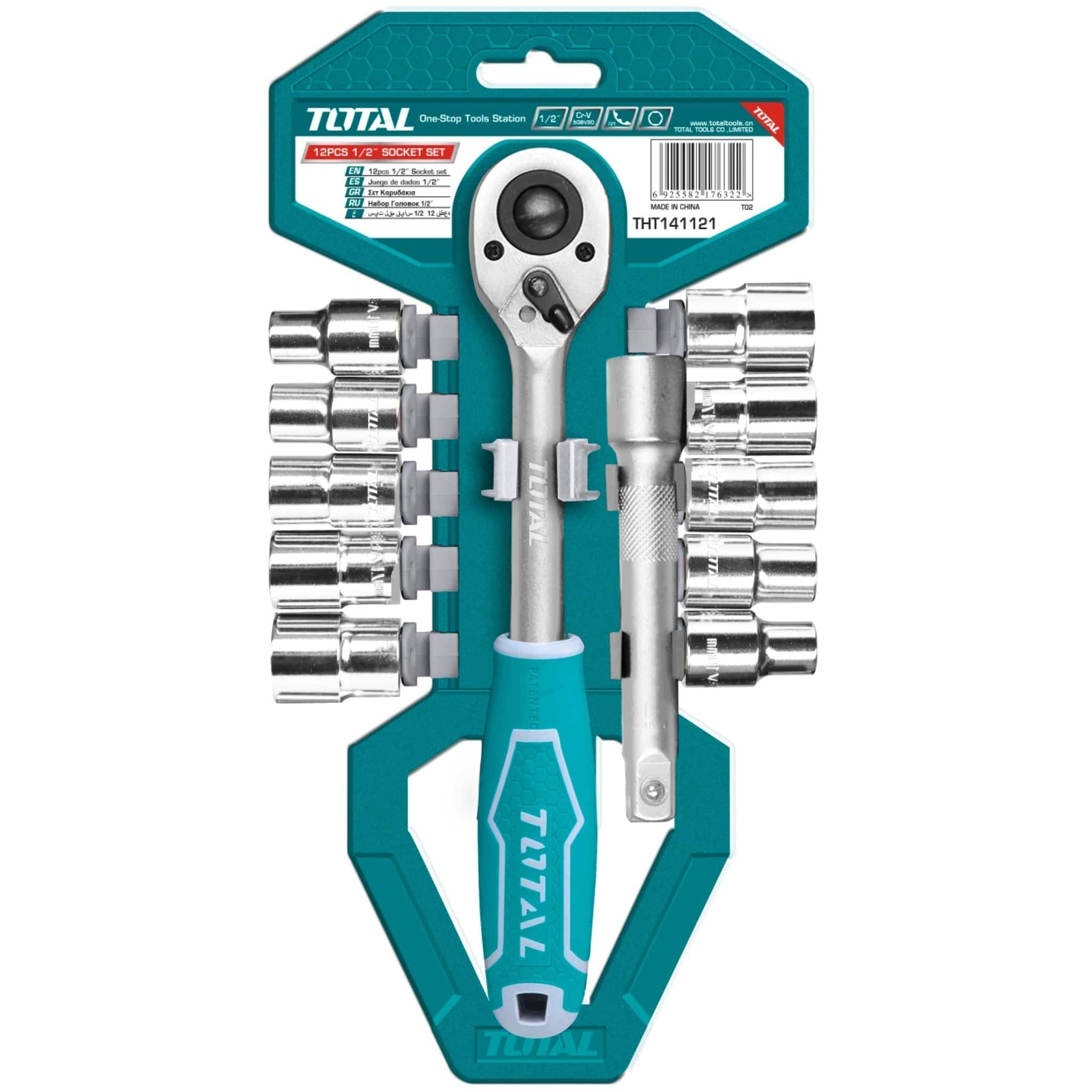 Juego de dados 12pzas (1/2'') TOTAL - Total Tools